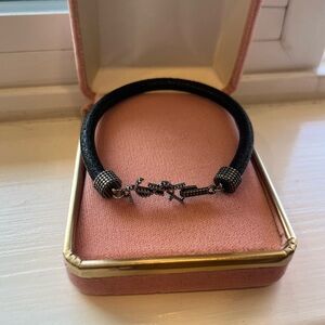 Yves Saint Laurent Black Bracelet with Silver Accents
